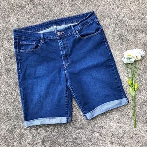 Levi’s Stretch Denim Cuffed Bermuda Shorts